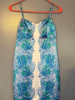 Lilly Pulitzer Gillian Satin Slip Dress – Size 0 🌴💙